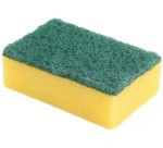 Éponge, en mousse/non-tissé dur, jaune/vert