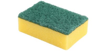 Éponge, en mousse/non-tissé dur, jaune/vert