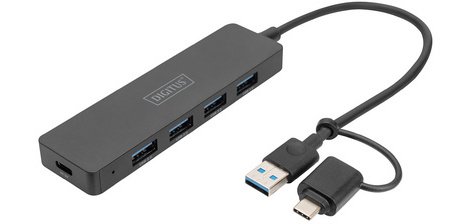 Hub USB 3.0, 4 ports, Slim Line, noir