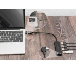 Hub USB 3.0, 4 ports, Slim Line, noir