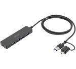 Hub USB 3.0, 4 ports, Slim Line, noir