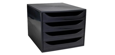 Module de classement ECOBOX, 4 tiroirs, gris
