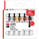 Set acrylverf SHINY CLASSICS, 6 x 12 ml