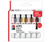Set de peinture acrylique SHINY CLASSICS, 6 x 12 ml