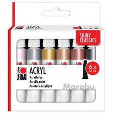 Set de peinture acrylique SHINY CLASSICS, 6 x 12 ml