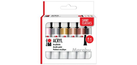 Set de peinture acrylique SHINY CLASSICS, 6 x 12 ml