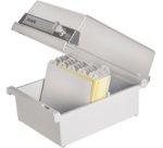 Boîte à fiches pour 800 cartes, A6 paysage, gris clair