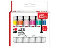 Set de peinture acrylique COLOR BLOCKING, 6 x 12 ml