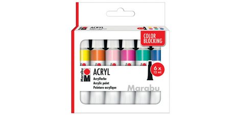 COLOR BLOCKING acrylic paint set, 6 x 12 ml