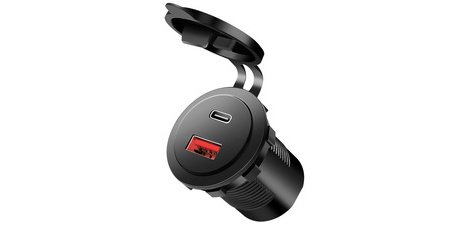 Car cigarette lighter adapter charger, USB-A & USB-C