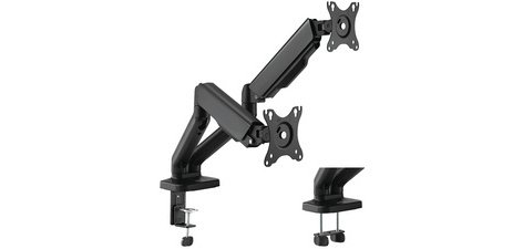 Support double écran, alu, longueur bras: 450 mm