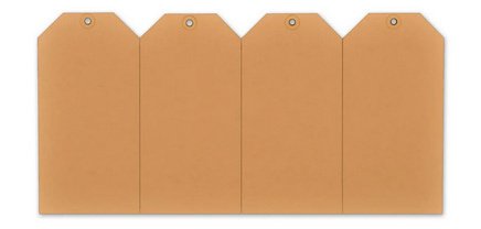 Étiquette à suspendre, 25 x 50 mm, marron kraft