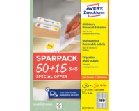 Universeel etiket 45,7 x 21,2 mm 50 +15