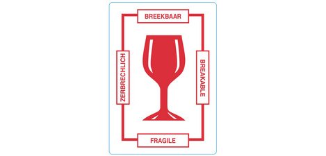 Étiquette d'avertissement 'BREAKABLE'