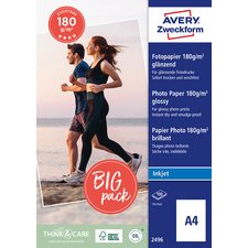 Papier photo jet d'encre,A4, 180 g/m2, blanc