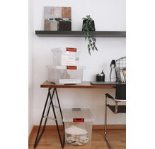 Boîte de rangement CLiPSTOCK, 15 litres, PP, transparent