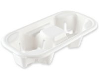 Porte-gobelets Double, canne à sucre, blanc