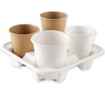 Porte-gobelets Quattro, canne à sucre, blanc