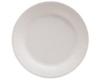 Runde pappteller, 50 stück, ø 23 cm, 100% plastikfrei - weiß