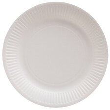 Assiette en carton, rond, 230 mm, blanc