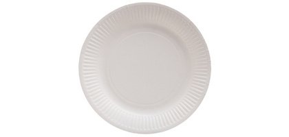 50 Assiettes en carton rondes, 23 cm - Blanc