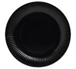Kartonnen bord rond 230 mm zwart - 20 stuks