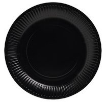 20 round cardboard plates, ø 23 cm - black