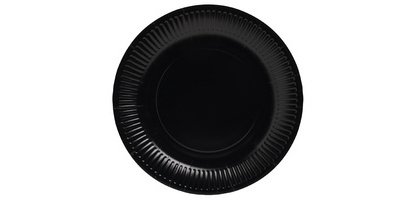 20 Round cardboard plates, 23 cm - Black