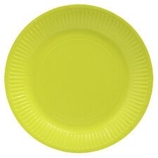 Assiette en carton, rond, 230 mm, vert kiwi