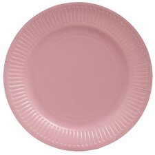 Assiette en carton, rond, 230 mm, rose