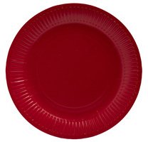 20 Assiettes en carton rondes, 23 cm - Rouge
