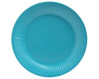 Teller aus Karton, rund, 230 mm, türkisblau