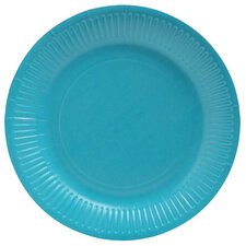 Assiette en carton, rond, 230 mm, bleu turquoise