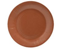 20 Assiettes en carton rondes, 23 cm - Terre cuite