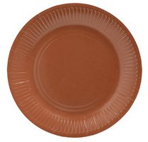 20 Assiettes en carton rondes, 23 cm - Terre cuite