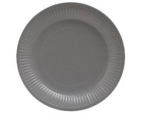 20 Runde Pappteller, 23 cm - Grau
