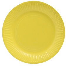 Assiette en carton, rond, 230 mm, jaune