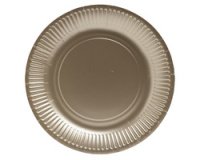 Runde Pappteller, 10 Stück, Ø 23 cm, 100% plastikfrei, festliche Kollektion - Gold
