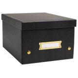 Boîte de rangement à plat carton 27x36x19cm Néo Déco - Bleu canard