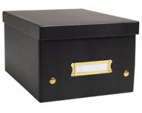 Boîte de rangement à plat carton 20x26x15cm Néo Déco - Noir