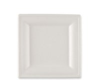 Assiette en canne à sucre, carré, 200 x 200 mm