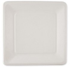 Assiette en canne à sucre, carré, 260 x 260 mm