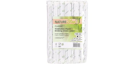 Paille en papier CLASSIC, 197 mm, noir