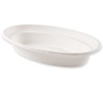 Plat en canne à sucre, ovale, 680 ml, blanc