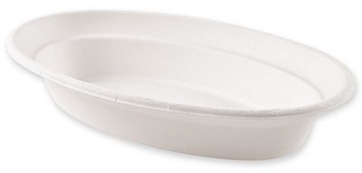 Plat en canne à sucre, ovale, 680 ml, blanc