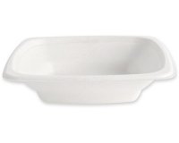 Kom van suikerriet, vierkant, 400 ml, wit