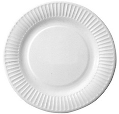 Assiette en carton, rond, 230 mm, blanc