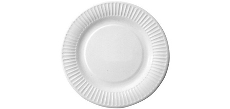 Assiette en carton, rond, 230 mm, blanc