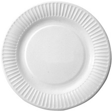 Assiette en carton, rond, 230 mm, blanc