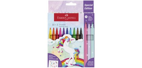 FABER-CASTELL Feutre licorne, étui carton 18+6